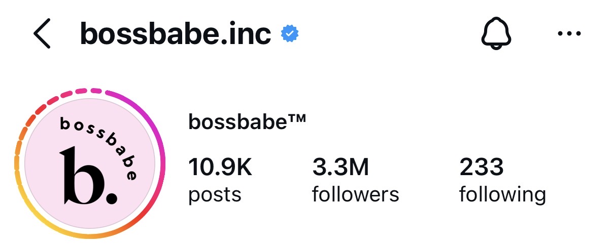 @bossbabe.inc — 3.3M followers